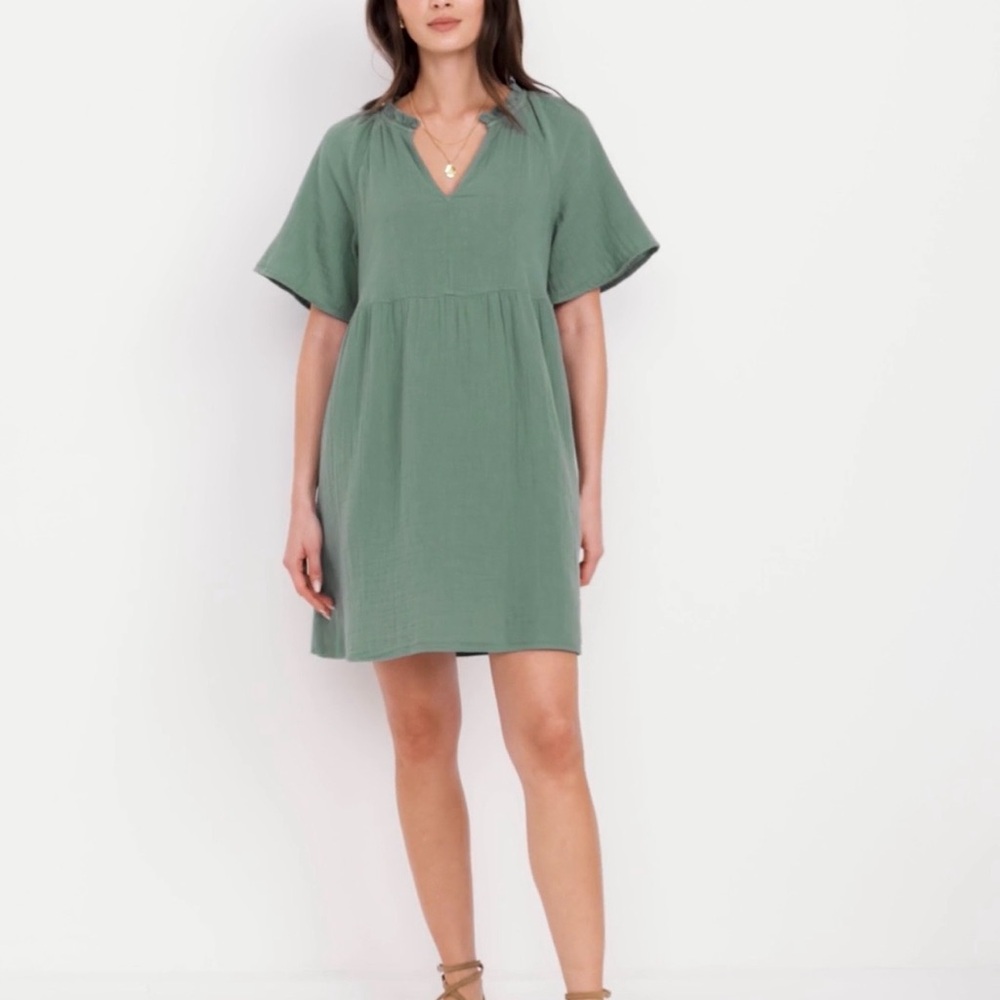 Green V-Neck Dress Old Navy